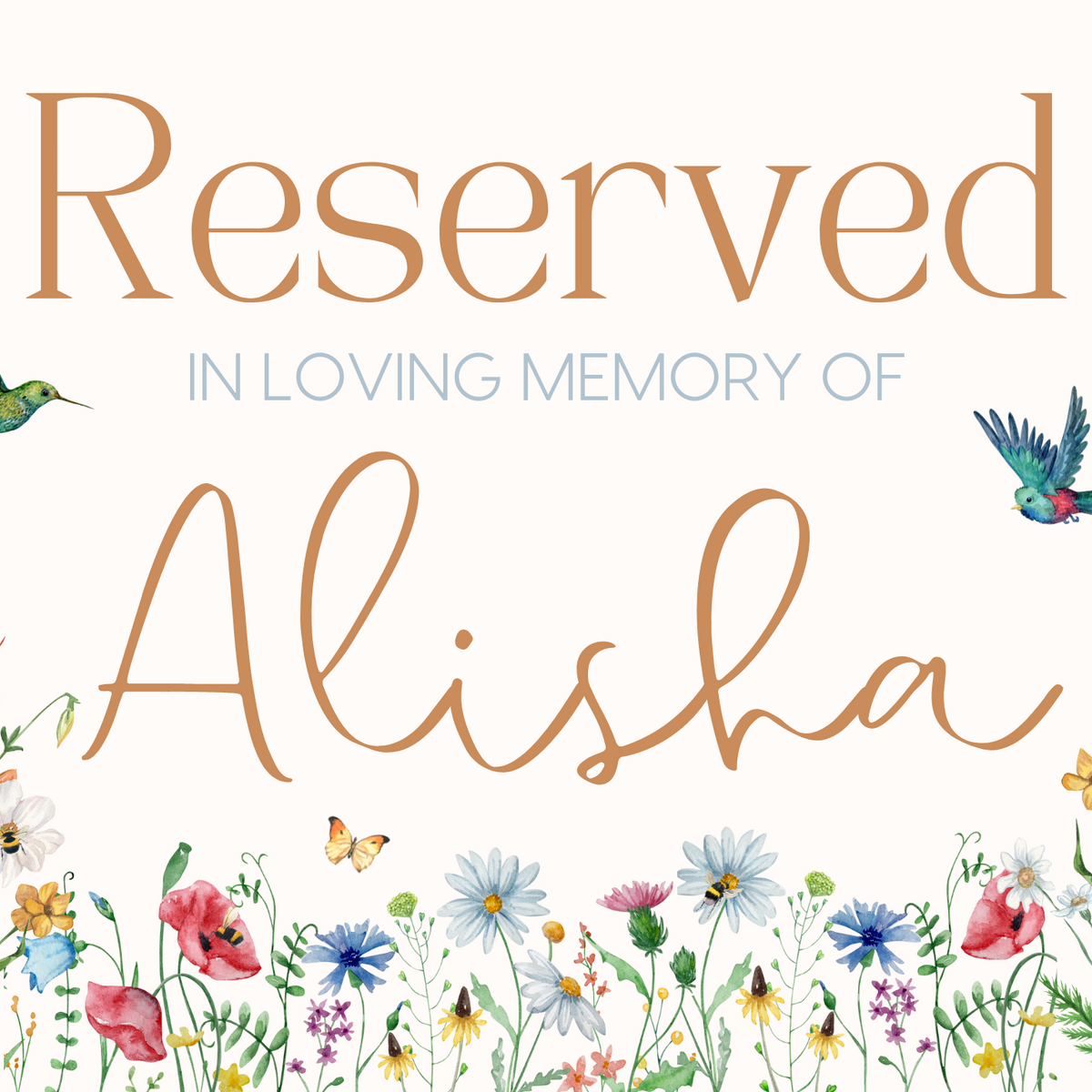 fairytale style reserved in memory chair sign - affordable wedding ceremony signs