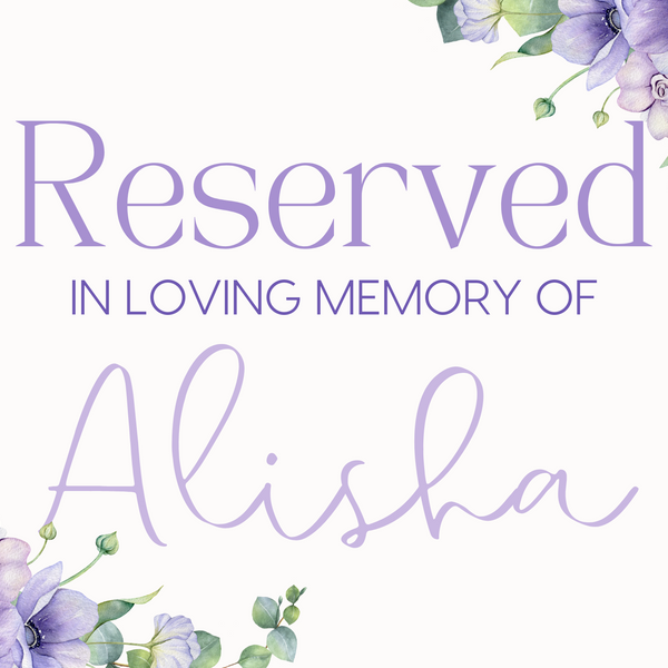 lilac floral reserved in memory wedding chair sign - affordable wedding signs