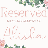 pink roses floral reserved in memory wedding chair sign - affordable wedding signs