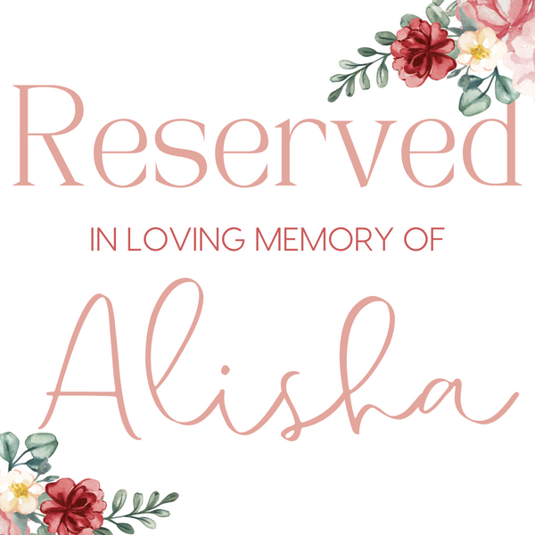 red and cream floral reserved in memory wedding chair sign - affordable wedding signs