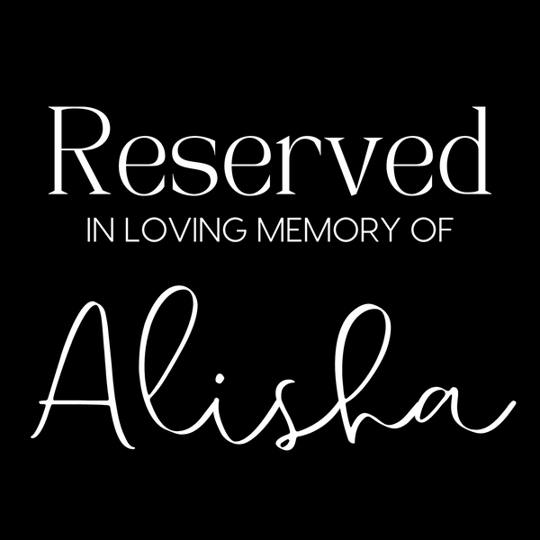 Timeless black reserved in memory chair sign - affordable wedding signs