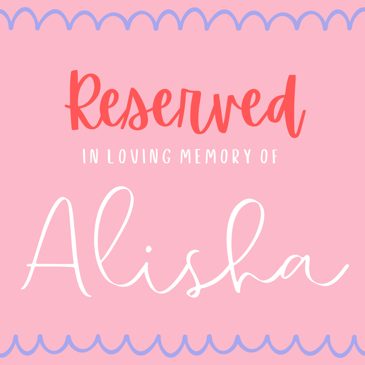 playful style reserved in memory chair sign - affordable wedding ceremony signs