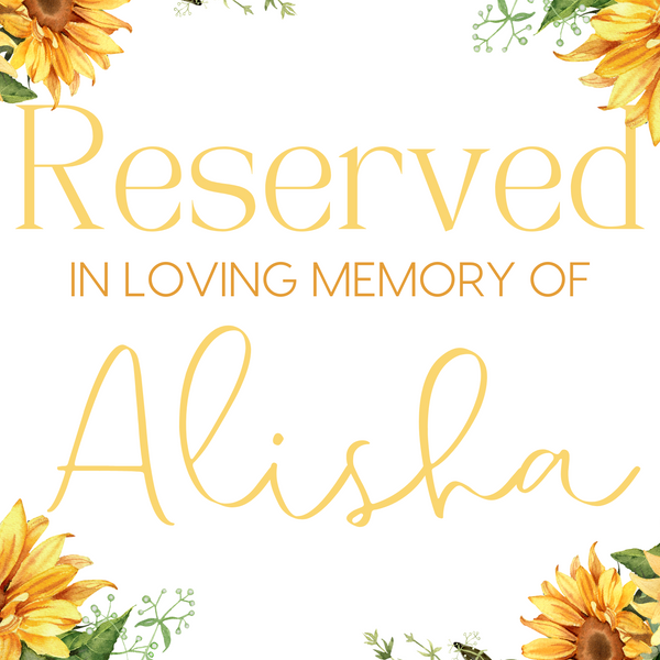 sunflowers floral reserved in memory wedding chair sign - affordable wedding signs