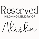 minimalist reserved in memory chair sign - affordable wedding signs