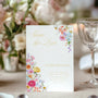 Custom wedding Hashtag Summer Collection features beautiful wedding stationery and signage with gentle summer colours, vibrant florals, and soft butter yellow text – perfect for adding a fresh, romantic feel to your special day.
