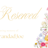 Reserved in Memory Chair Sign - Our Summer Collection features beautiful wedding stationery and signage with gentle summer colours, vibrant florals, and soft butter yellow text – perfect for adding a fresh, romantic feel to your special day.