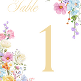 Summer wedding table number sign cards - Our Summer Collection features beautiful wedding stationery and signage with gentle summer colours, vibrant florals, and soft butter yellow text – perfect for adding a fresh, romantic feel to your special day.