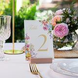 Summer wedding table number sign cards - Our Summer Collection features beautiful wedding stationery and signage with gentle summer colours, vibrant florals, and soft butter yellow text – perfect for adding a fresh, romantic feel to your special day.