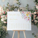 Order of the day wedding sign personalised - Summer Collection features beautiful wedding stationery and signage with gentle summer colours, vibrant florals, and soft butter yellow text – perfect for adding a fresh, romantic feel to your special day.