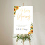 sunflowers floral in loving memory table sign - affordable personalised wedding signs