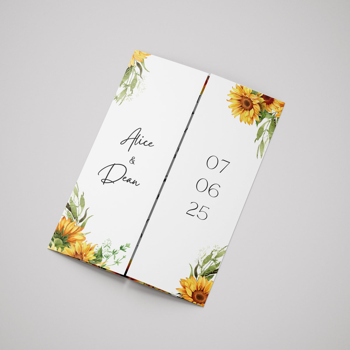 Sunflowers Floral Gatefold Wedding Invitations