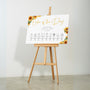 sunflowers floral order of the day sign - personalised order of events board, featuring sophisticated sunflower florals and elegant text and icons.