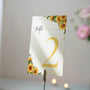 sunflower floral table number for wedding tables - luxury wedding table numbers personalised