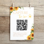 sunflowers floral guest photo sharing QR code sign - personalised wedding reception sign