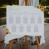 sunflowers floral personalised wedding seating plan sign - personalised wedding seating chart board