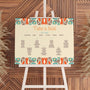 retro cream wedding seating plan sign - affordable personalised wedding signs