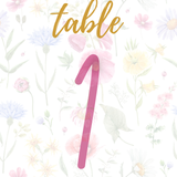 garden party table numbers for wedding - personalised table numbers