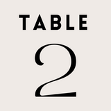 modern wedding table numbers - personalised wedding table number cards