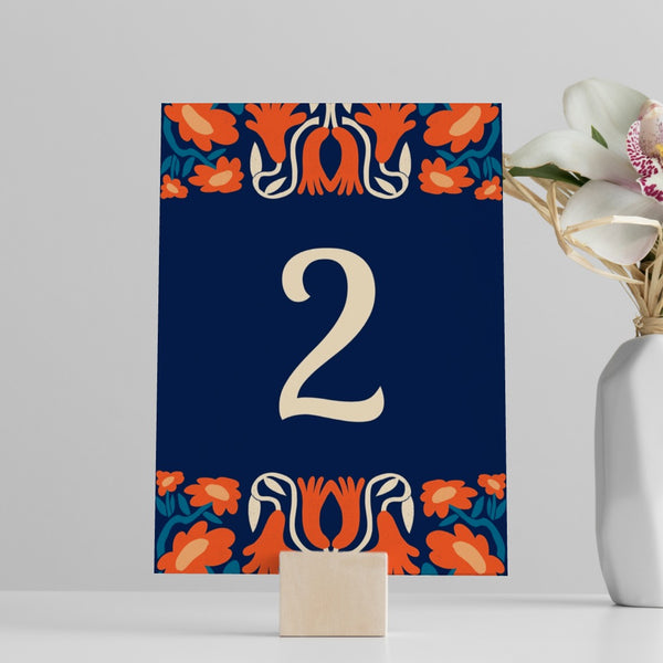 Retro Navy Table Numbers