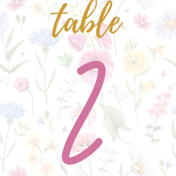 garden party table numbers for wedding - personalised table numbers