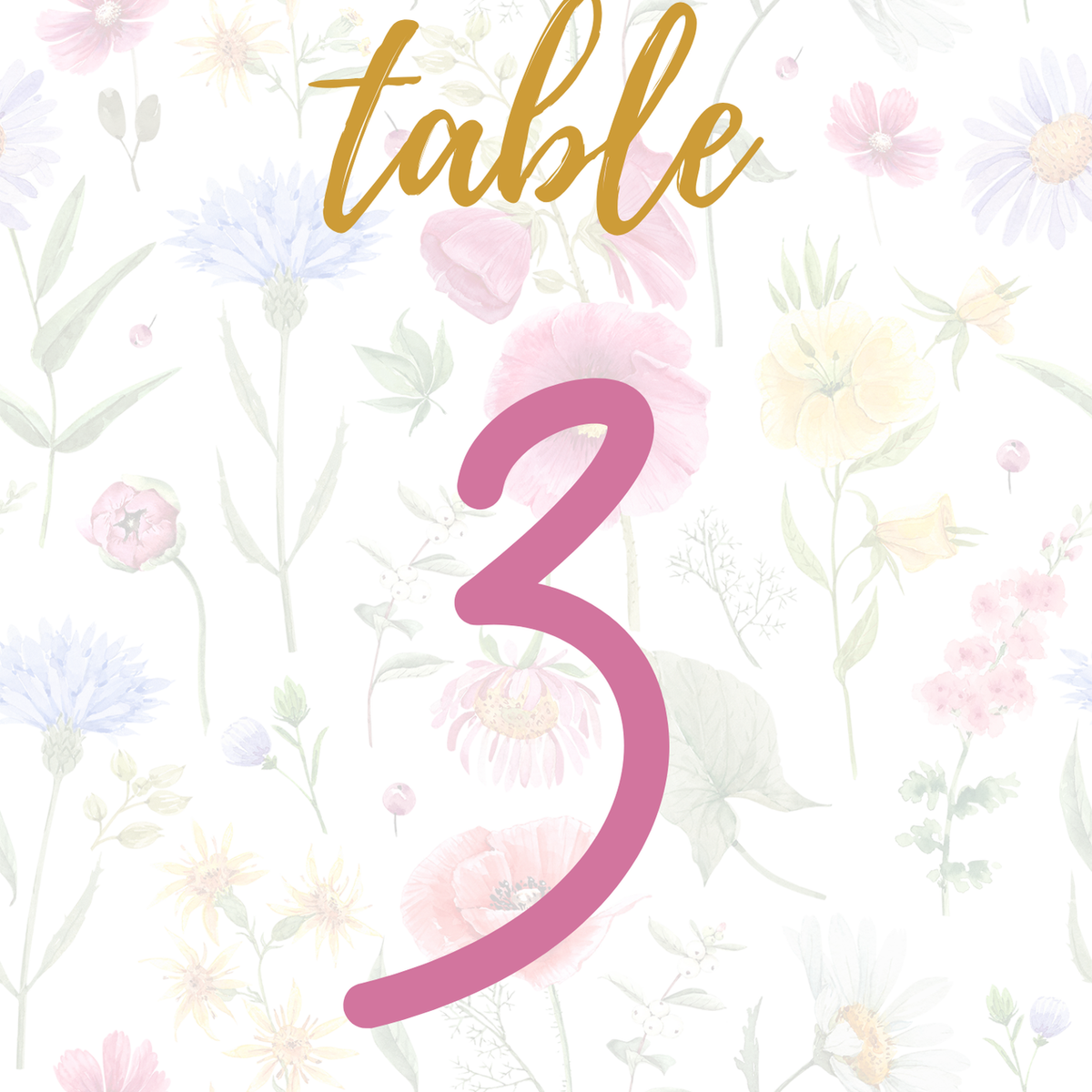 garden party table numbers for wedding - personalised table numbers