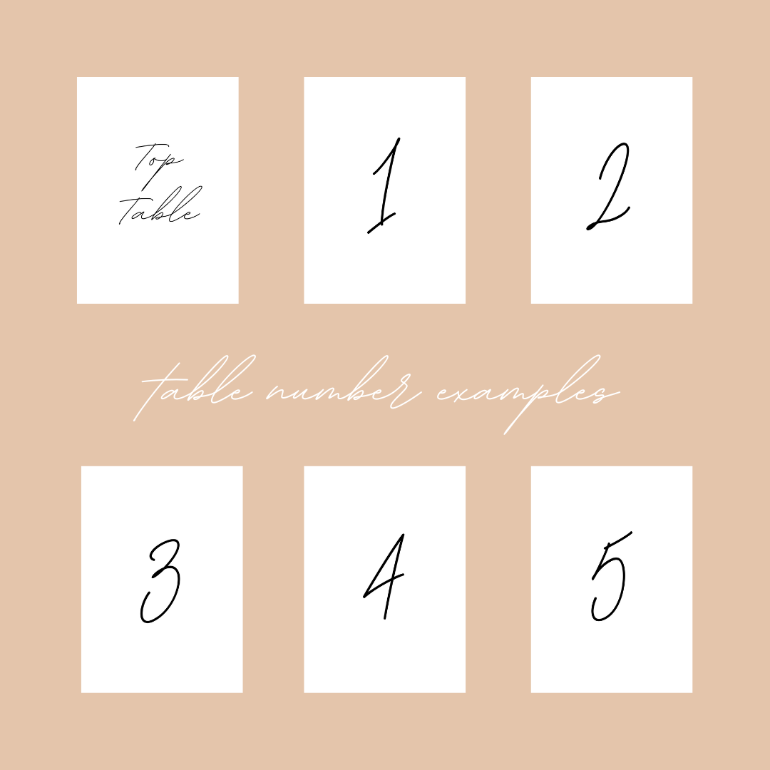 Dreamy Table Numbers