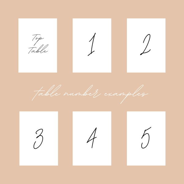 Dreamy Table Numbers