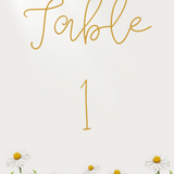 daisy floral table numbers - customised wedding table numbers in daisy design