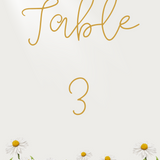 daisy floral table numbers - customised wedding table numbers in daisy design