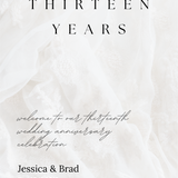 thirteen Years Lace Anniversary Sign - Customizable Anniversary Welcome Board – A personalized anniversary sign with editable text, showcasing a modern and stylish layout.