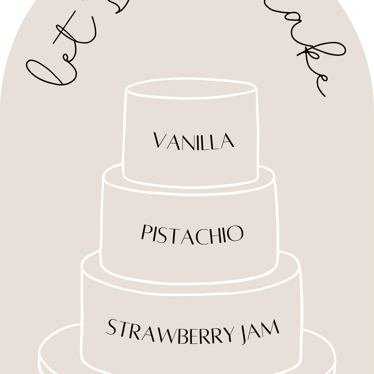 Three Tier Cake Menu - Champagne