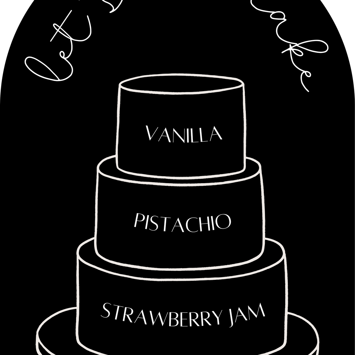 Three Tier Cake Menu - Black