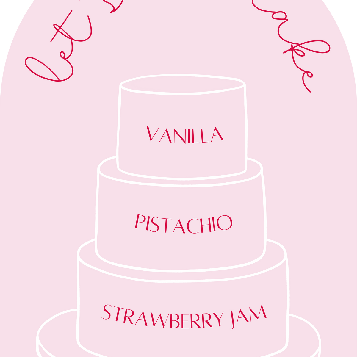 Three Tier Cake Menu - Pink