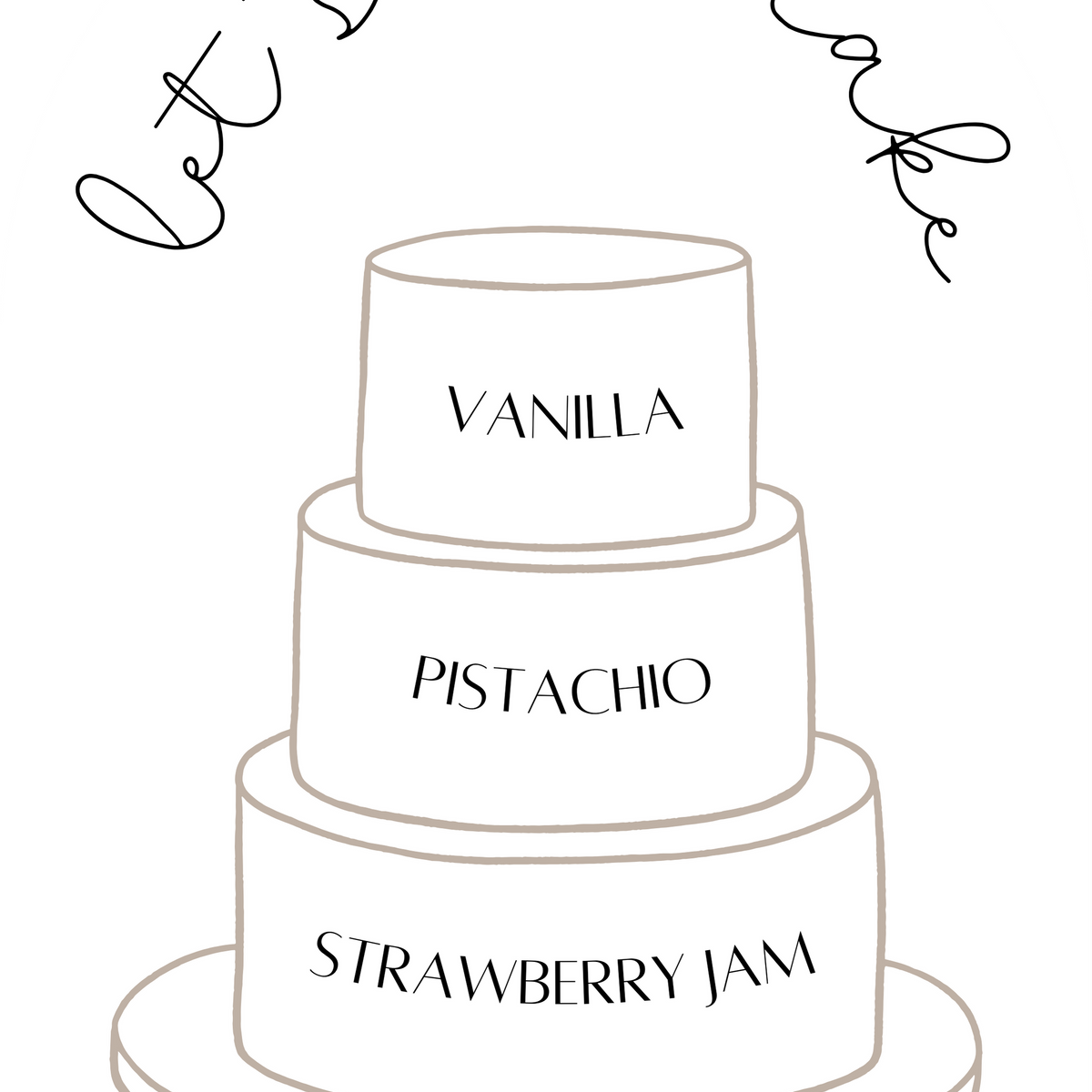 Three Tier Cake Menu - White