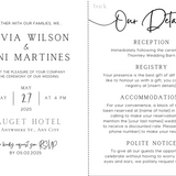 timeless style white wedding invites - personalised wedding invitations