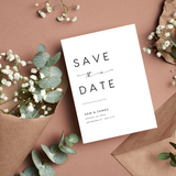 timeless white wedding save the date invites - affordable save the dates