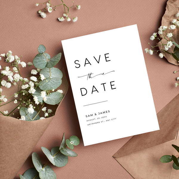 Timeless White Save The Date