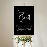 timeless black wedding sweet table sign - personalised love is sweet sign 