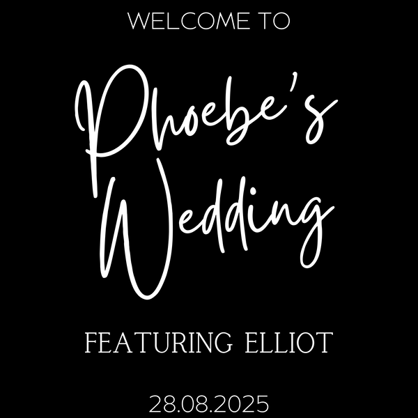 timeless black bride's wedding featuring groom sign - funny wedding welcome sign