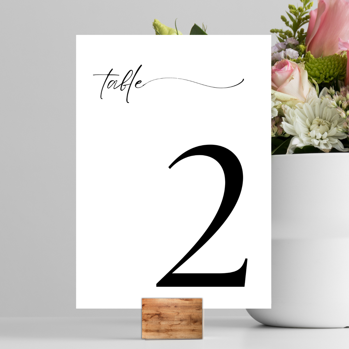 timeless white table numbers for wedding - personalised table number signs