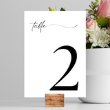 timeless white table numbers for wedding - personalised table number signs