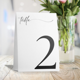 timeless white table numbers for wedding - personalised table number signs