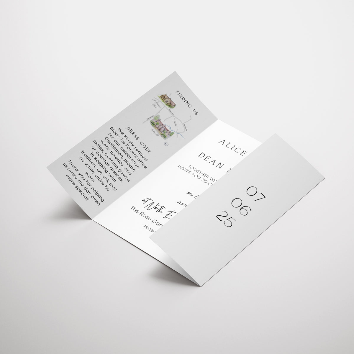 Timeless White Gatefold Wedding Invitations