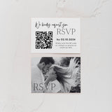 timeless white wedding RSVP with QR - personalised wedding RSVPs invitations