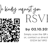 timeless white wedding RSVP with QR - personalised wedding RSVPs invitations