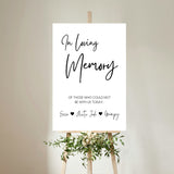 timeless white in loving memory table sign - affordable personalised wedding signs