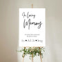 timeless white in loving memory table sign - affordable personalised wedding signs