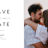 timeless white wedding save the date invites - affordable save the dates