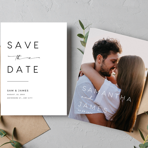 Timeless White Save The Date