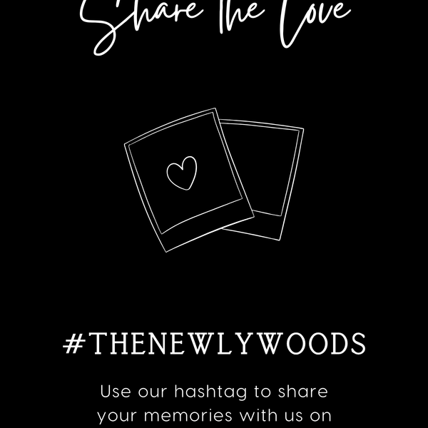 timeless black Wedding Hashtag Sign for Reception Display - Personalised wedding hashtag social media sign
